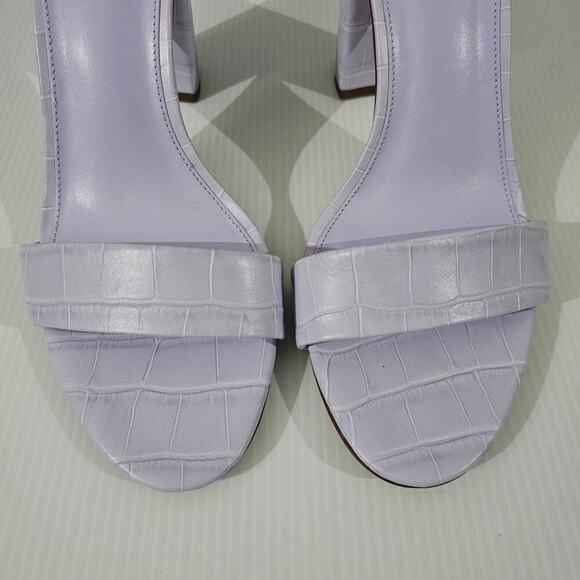NEW Sam Edelman Yaro Block Heel Sandal Lilac Croc Embossed Leather Size 9.5 - Picture 5 of 13